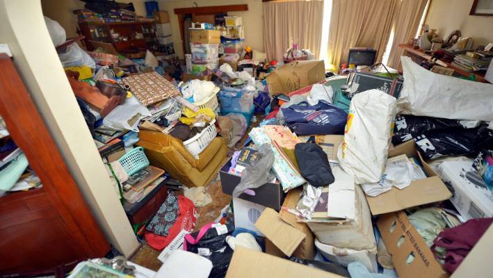 Hoarder house interior